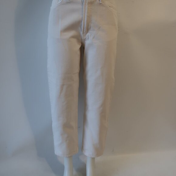 Women Mother Snacks Natural Wash HW Double Stack Ankle High Rise Denim Jeans 27 - Picture 3 of 11